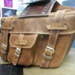 Custom leather saddle bags for a Harley Custom leather saddle bags for a Harley