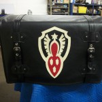 Trunk cover for the 34 olds. Olds logo in vinyl-lux. Dale was very happy with it.