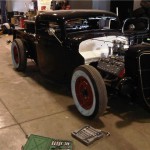 Door and kick panels with pinstripe stitching for Casey's 34 ford truck hot rod