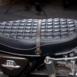 1976 honda cb450 seat redo. With brown stitching and piping