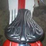 Pinstripe stitching on my old vespa seat