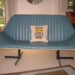 Tracy's mod couch and owl pillow