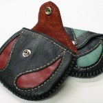 Hand sewn leather coin purse