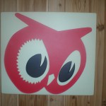 Big red owl wall hanging