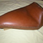 Hand sew leather bobber seat. For Tim