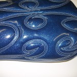 Custom Hyabusa seat redo in blue sparkly