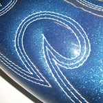 Custom Hyabusa seat redo in blue sparkly